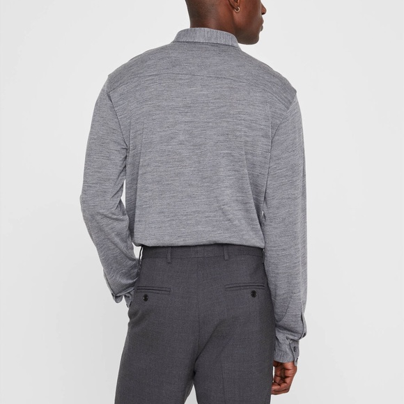 Long Sleeve Wool Knit Shirt - New With Tags - NEVER WORN - Dark Grey - Picture 2 of 5